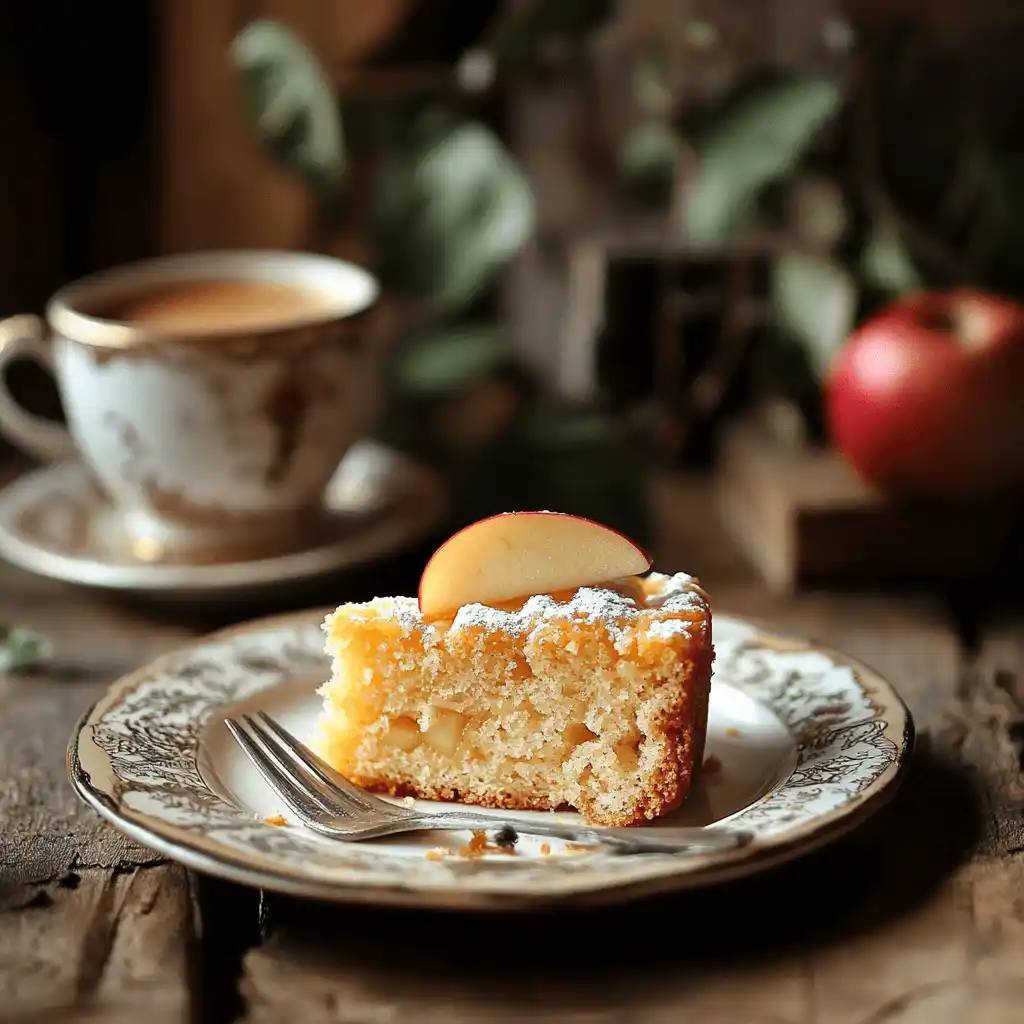 porcion-bizcocho-manzana-thermomix Porción de bizcocho de manzana Thermomix servido