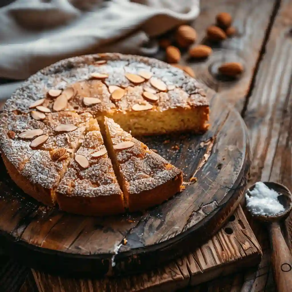 bizcocho-harina-almendras-esponjoso Bizcocho con harina de almendras recién horneado y esponjoso