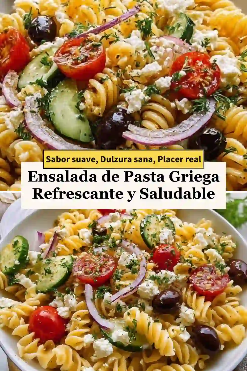 Ensalada de Pasta Griega Refrescante y Saludable