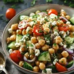 Ensalada fresca con garbanzos y feta