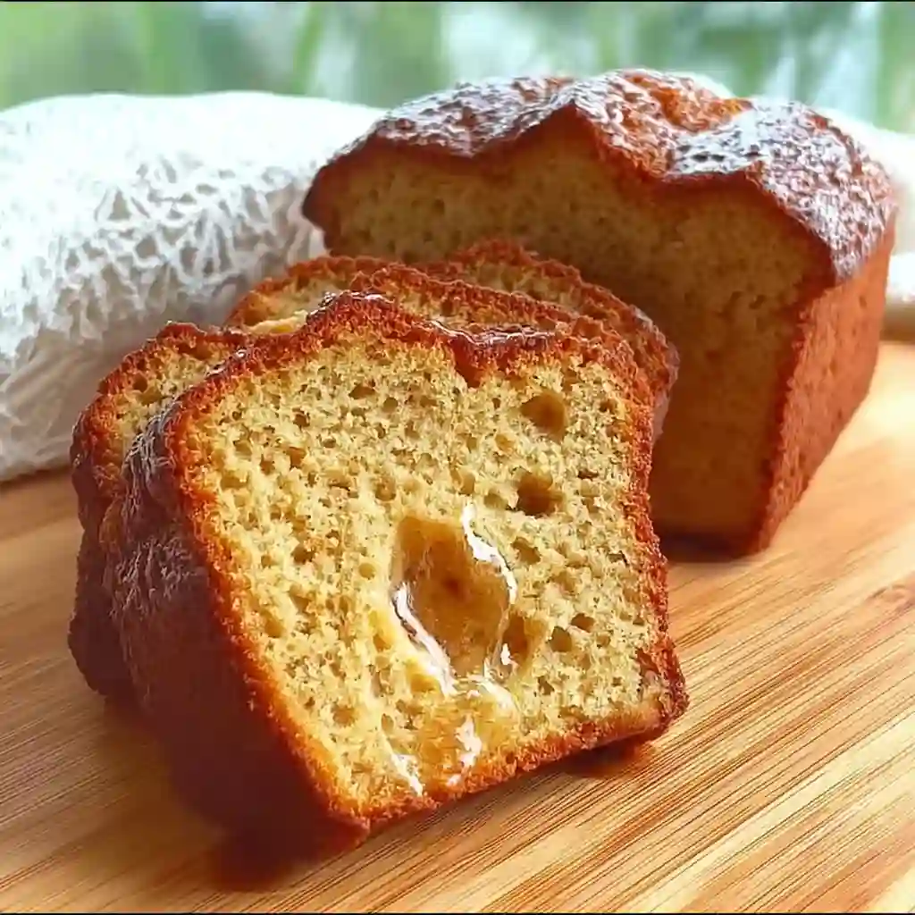 Bizcocho de yogur sin azúcar casero y esponjoso en molde rectangular