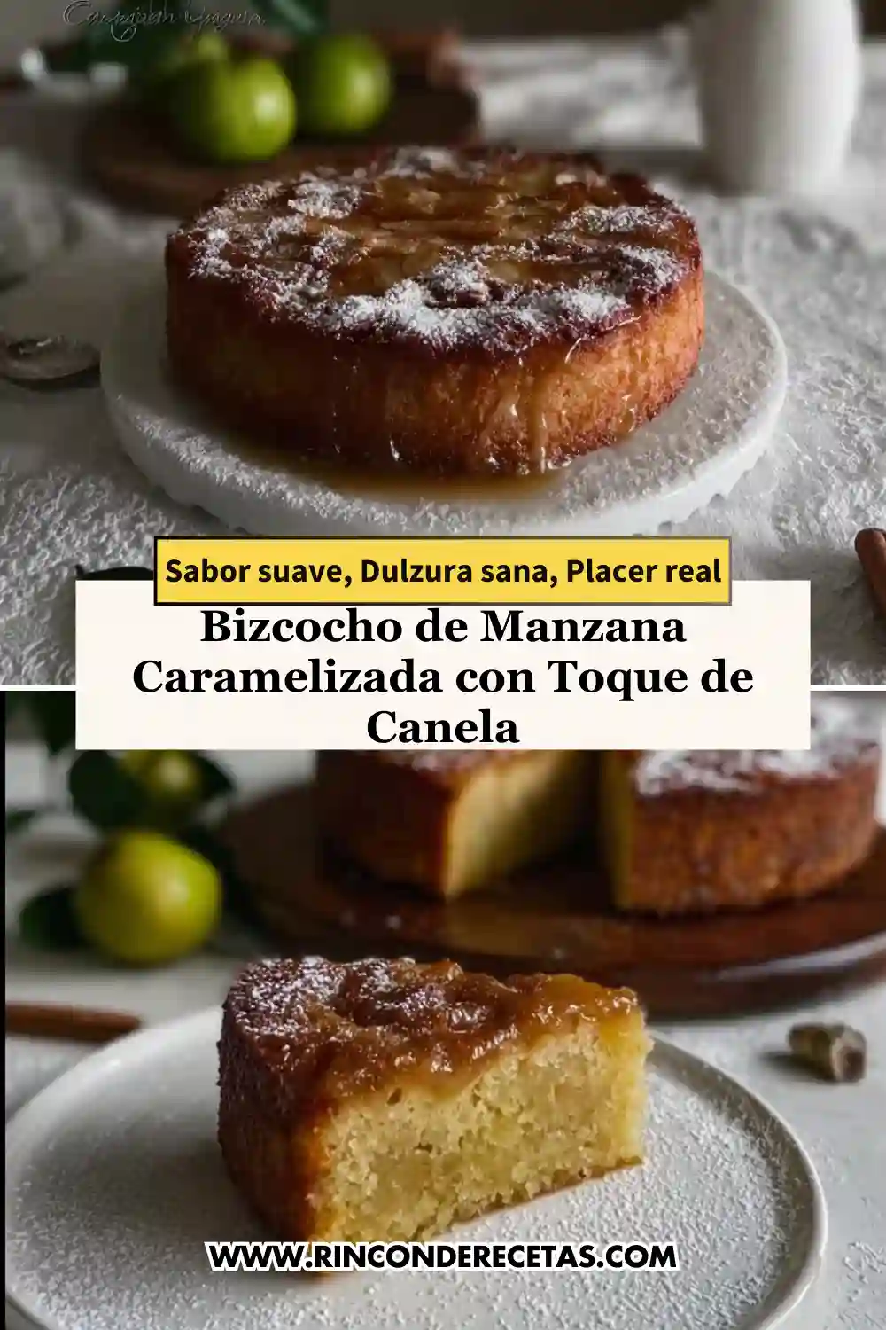 Bizcocho de manzana caramelizada con canela
