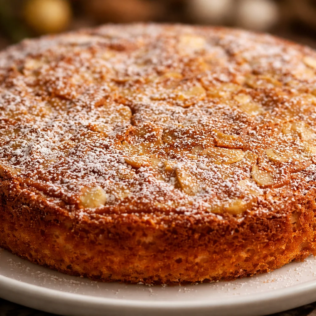 Bizcocho de almendra jugoso, esponjoso y aromático, perfecto para disfrutar a cualquier hora.